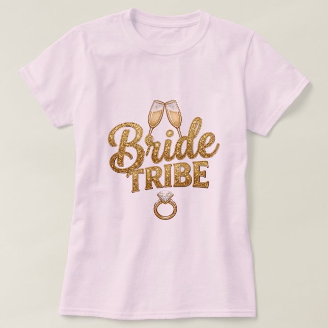 Brud Tribe T-Shirt Bröllopskvällar Present till Br (Design framsida)