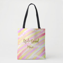 Brud trupp gyllene pastell rosa färgglatt glitter tygkasse