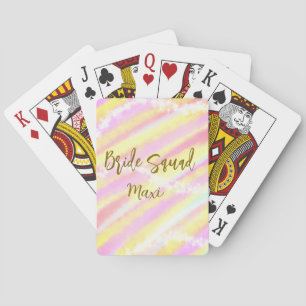 Brud trupp gyllene pastell rosa färgglitter br casinokort