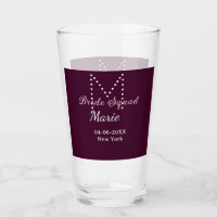 Brud trupp lägg till namn monogram brudtärna mauve