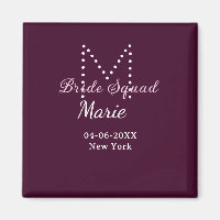 Brud trupp lägg till namn monogram brudtärna mauve