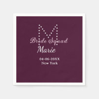 Brud trupp lägg till namn monogram brudtärna mauve