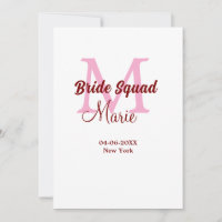 Brud trupp lägg till namn monogram brudtjej rosa d