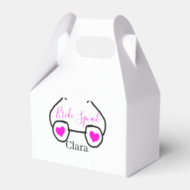 Brud trupp rosa svarta googles hjärta brudtjej  presentaskar