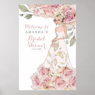 Brud välkommen till bröllopsfest för Rosa Rosbrud Poster