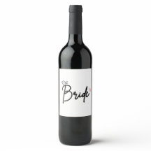 Brud Vinflasketikett - Team Bride Champagne