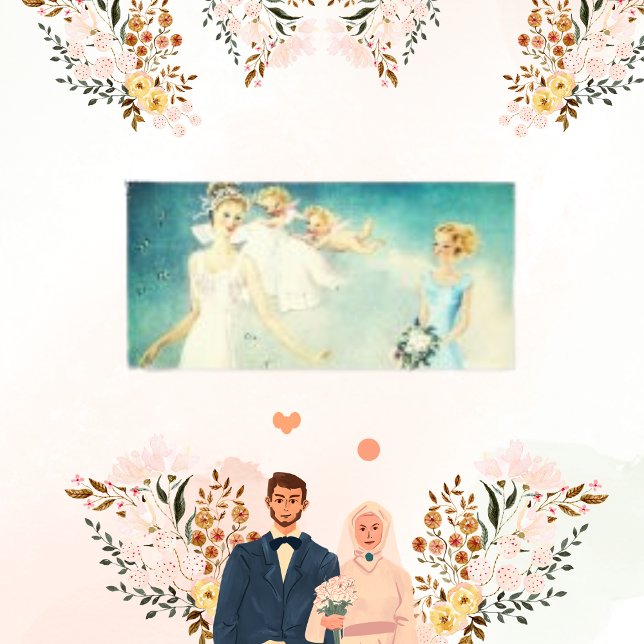 Brud Vintage Ängel Bröllop Canvastryck (Skapare uppladdad)