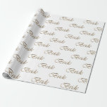 Brud vit guld kalligrafimönster elegant chic presentpapper<br><div class="desc">Brud vit och guld script kalligrafimönster elegant chic presentpapper. Finns i olika färger och storlekar.</div>