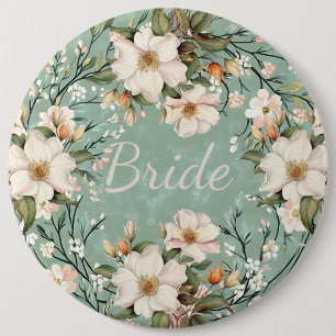 Brud vita vilda blommor blommor knapp