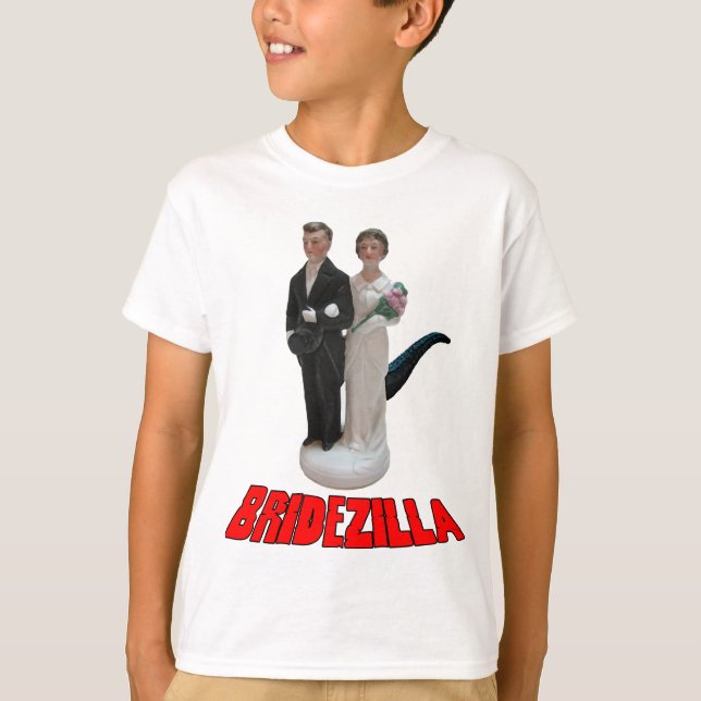 Brud-zilla Roligt Bröllops-T-Shirt eller Hatt T Shirt (Framsida)