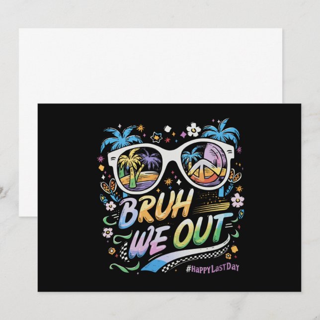 Bruda Vi Är Utt Happy Sista Skoldagen Sommar Inbjudningar (Fram/baksida)