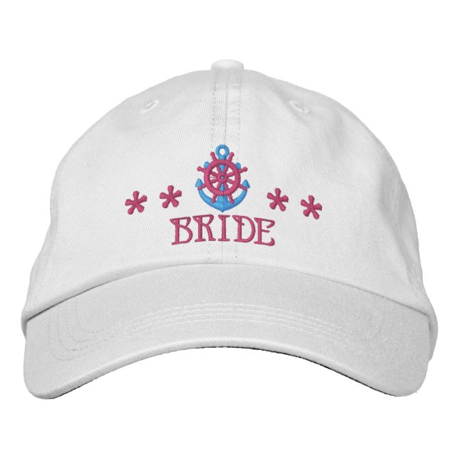 Brudar båt ankare motiv broderad keps (Framsida)