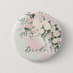 Brudar Blush båge och Rose Wisteria Bukett Knapp