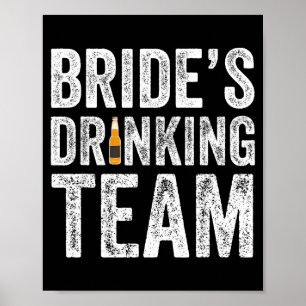 Brudar drickande team rolig bröllop möhippa poster