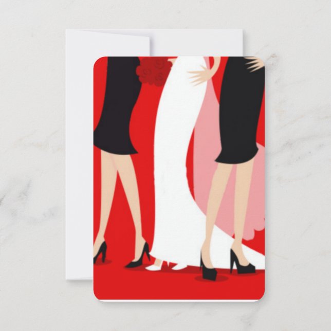 Brudar och brudtärnor inbjudningar (Baksida)