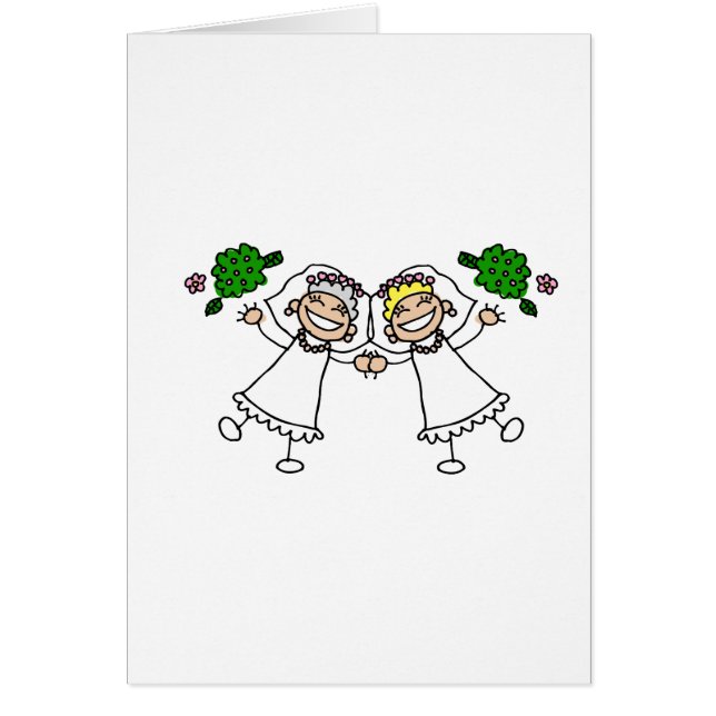 Brudar som kastar Bouquests Hälsningskort (Framsidan)