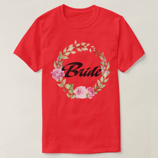 Brudblomma Senterparty Bröllop T Shirt (Design framsida)