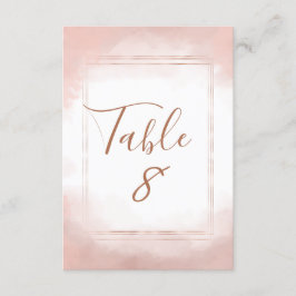 Brudbordskort med rosé rosa och roséguld ram inbjudningar