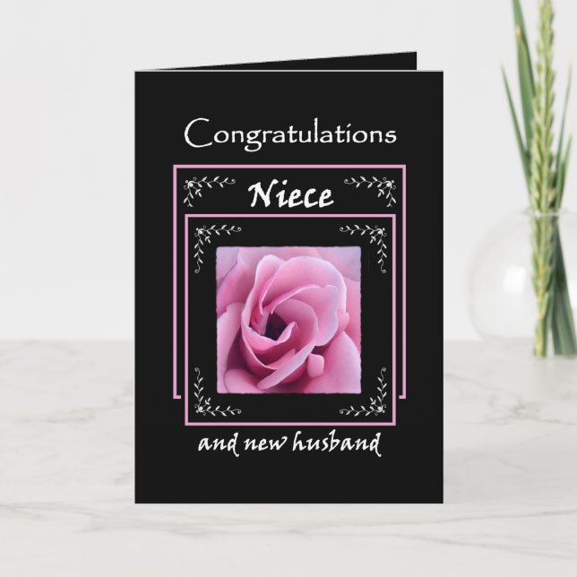 BRUDDOTTerns bröllopskongratulationer - Rosa ros Kort (Framsida)