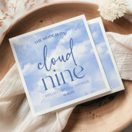 Bruden Är På Moln Nio Blå Bröllopsdusch Pappersservett