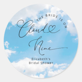 Bruden är på molnet Bröllopsdusch Runt Klistermärke