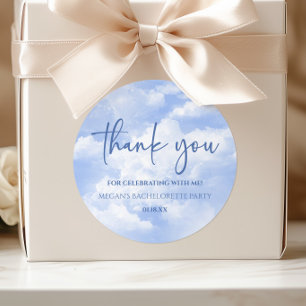 Bruden Är På Molnet Nio Blå Möhippa Fest Runt Klistermärke