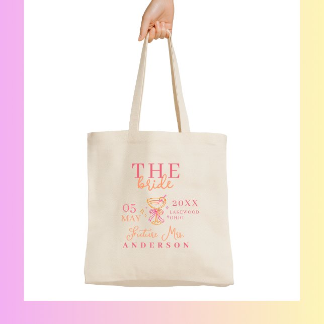 BRUDEN! Cocktail Henparty Tygkasse (THE BRIDE! Coctail Bachelorette Party Tote Bag)