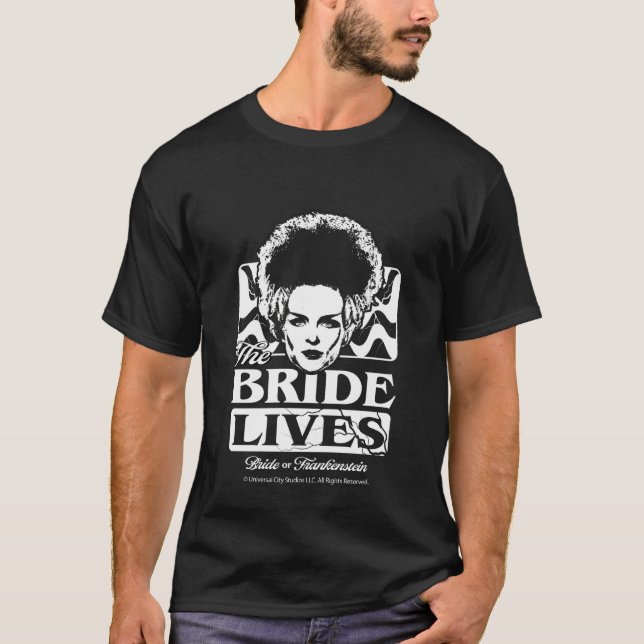 Bruden lever Bruden till Frankenstein T Shirt (Framsida)