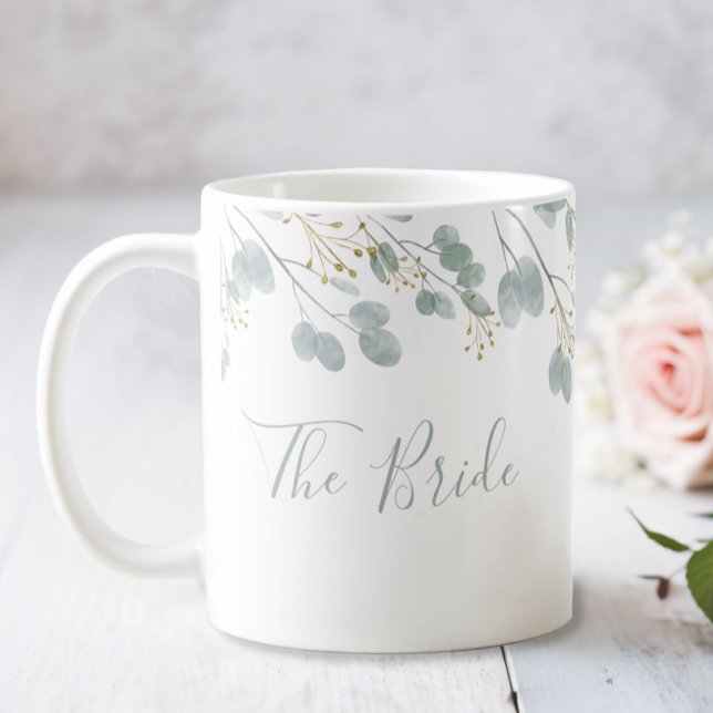 Bruden Rustik Eukalyptus Kaffemugg (The Bride Wedding Mug)