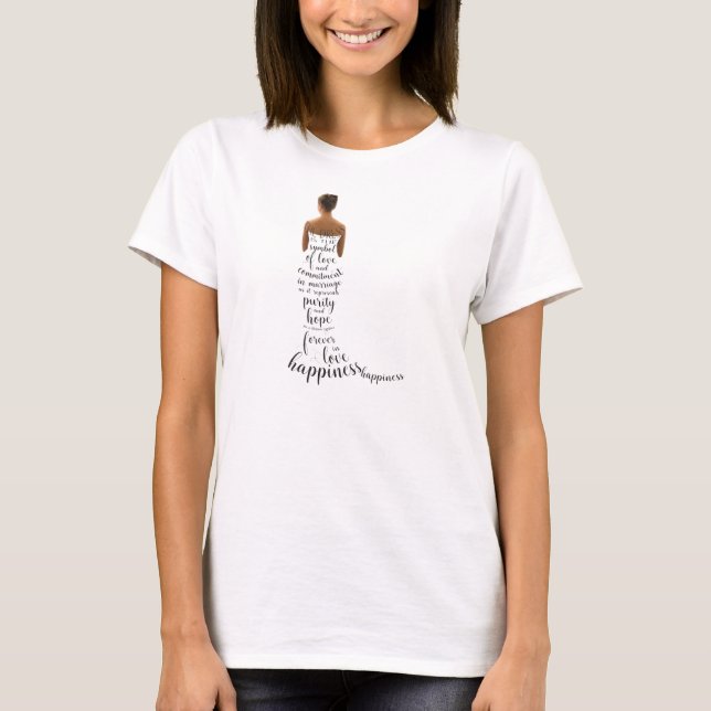 Brudens bröllopslöfte t-shirt (Framsida)