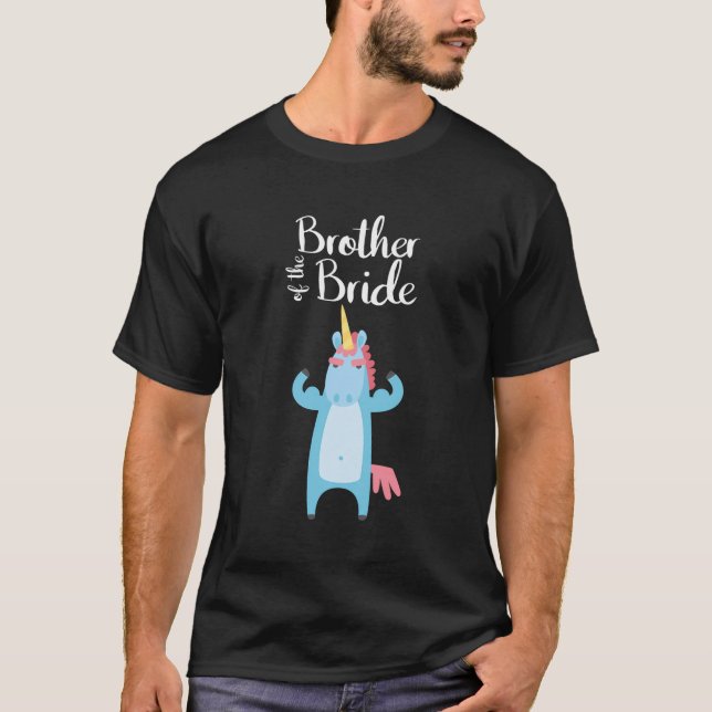 Brudens bror Enhörning Sängvätning Bröllop Matc T Shirt (Framsida)