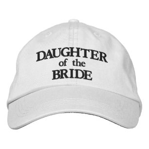 Brudens dotter svart vit elegant bröllop broderad keps