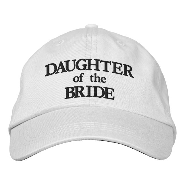 Brudens dotter svart vit elegant bröllop broderad keps (Framsida)