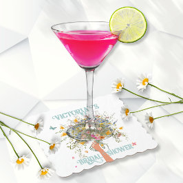 Brudens enorma vildblomsbukett Bröllopsfest Underlägg Papper