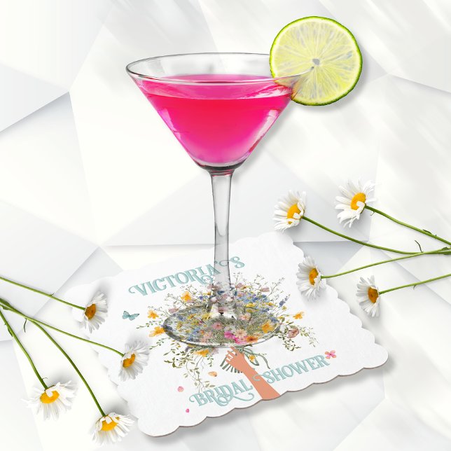 Brudens enorma vildblomsbukett Bröllopsfest Underlägg Papper (Skapare uppladdad)