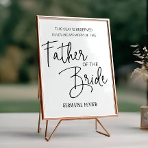 Brudens fader minnes reserverad plats vigsel
