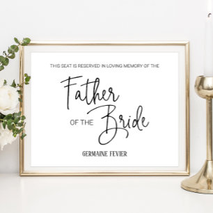 Brudens Fader Reserverad Plats MinnesHögtid Poster