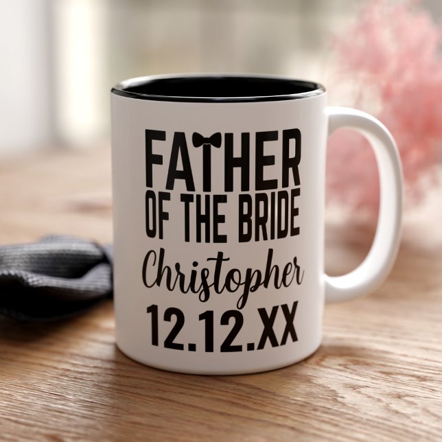Brudens Faders Bröllops Föräldra Kopp (Quick and easy gift for the Father of the Bride. Just add his name and your wedding date)