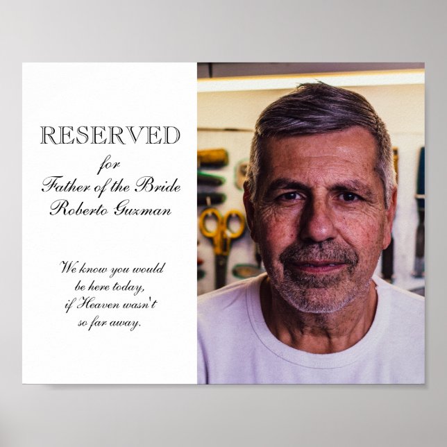 Brudens faders foto minnesäte bröllop poster (Framsidan)