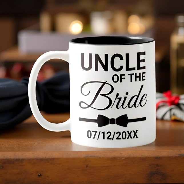 Brudens farbror bröllopsskick minnesgåva familj Två-Tonad mugg (Skapare uppladdad)