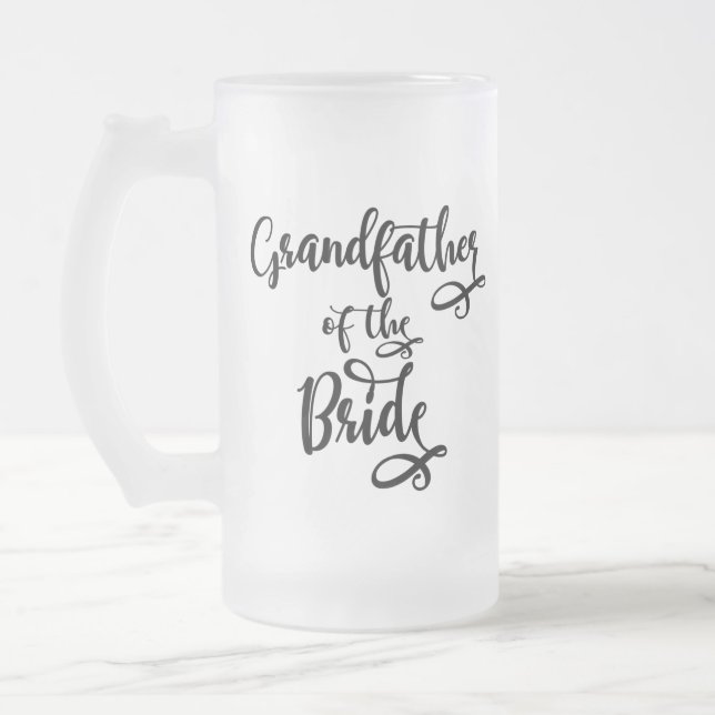 Brudens farfar frostat ölglas (Vänster)