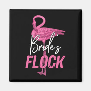 Brudens flock, flamingo brudtärna bröllopsfest magnet