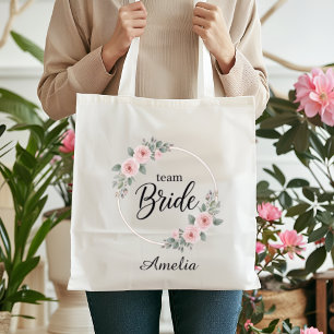 Brudens lag Elegant rosa blommig guldspänne vigsel Tygkasse