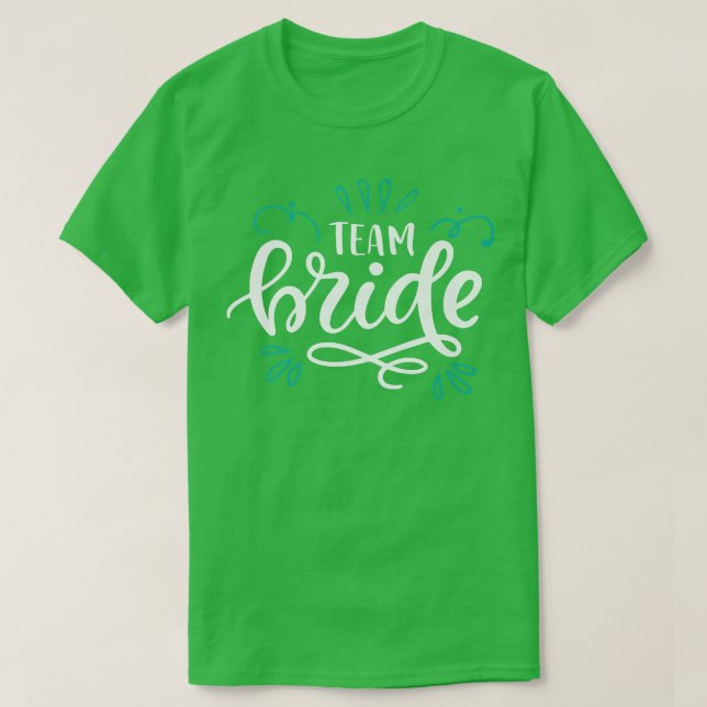 Brudens lag grönt dekorerat  t shirt (Design framsida)