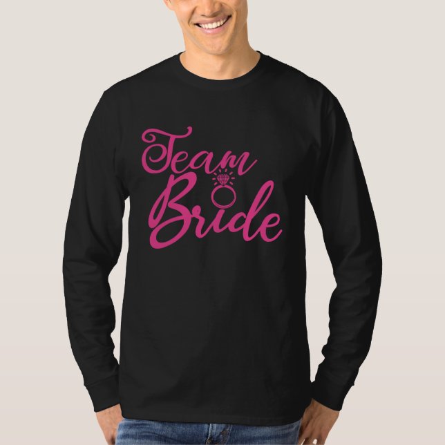 Brudens Lag Henfest Rosa Bröllop Grupp M T Shirt (Framsida)