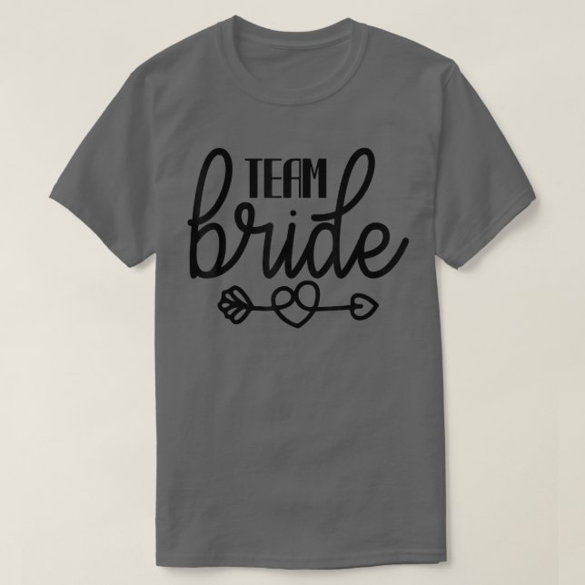 Brudens lag pil bröllop och möhippa t shirt (Design framsida)
