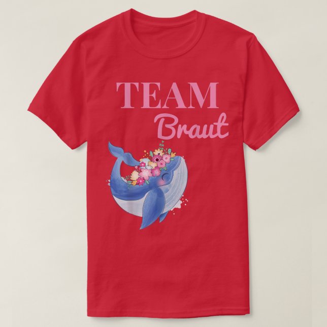 Brudens lag Valhajmsblomma Krans JGA Förlovning Br T Shirt (Design framsida)