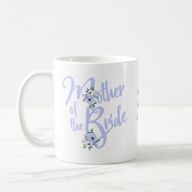 Brudens mor Blommig bokstav Anpassad bröllop Kaffemugg (Vänster)