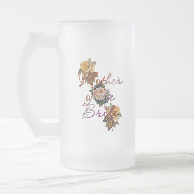Brudens Mor Blommig Frostat Ölglas (Vänster)