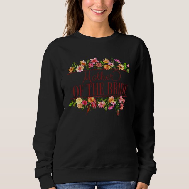 Brudens Mor Blommig Möhippa Bröllop Par T Shirt (Framsida)
